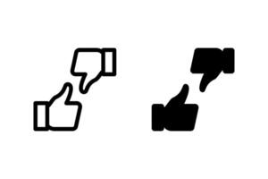 thumbs up and thumbs down icon set. Ideal for representing feedback, ratings, agreement, disagreement, approval, and disapproval concepts vector