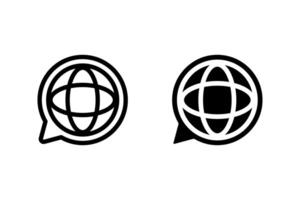 global communication icon set. network, and international connection vector
