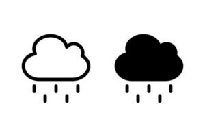 Rain cloud icon set. Perfect for weather forecasts, applications, websites, and designs related to rain, weather, or climate vector