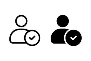 User verified icon set. representing approved account. Ideal for user interface, website design, and presentations. vector