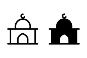 Mosque icon set. perfect for web design, mobile apps, and islamic themed projects. Symbol of faith, religion, and community vector