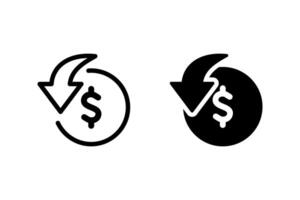 Cashback icon. suitable for money back guarantee, or return on investment vector