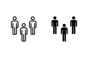 Group of people icon set. Suitable for representing teams, communities, gatherings, and social interactions. vector