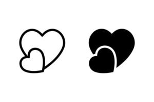 two hearts in a simple style. Symbolizing love, affection, connection, and relationships. Ideal for Valentines Day, wedding invitations vector