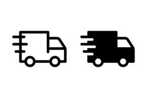 Fast delivery icon set. Ideal for websites, apps, or print materials related to logistics, shipping, and e-commerce vector
