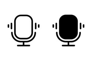 Microphone icon set. Represents audio recording, podcasting, broadcasting, voice communication, and speech. suitable for various applications vector