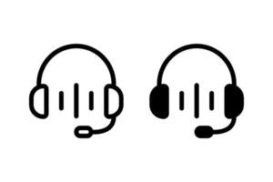 Headset icon set. representing customer support, call center services, or online communication vector