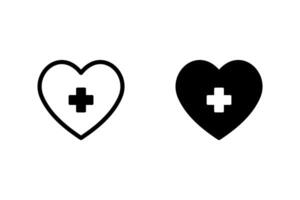 heart shape containing a cross symbol, representing healthcare, love, and support. Ideal for medical, charity, and wellness related projects vector