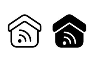 Smart Home Icon set. Wi-Fi Connected House, Symbolizes internet connection, home automation, technology, and modern living. for websites, and applications vector