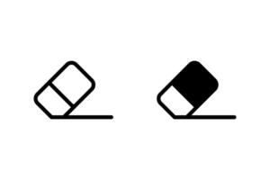 Simple Eraser Icon set. Perfect for design projects related to education, office supplies, corrections, ui and ux vector