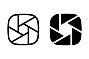 camera aperture icon. simple geometric design is perfect for representing photography, cameras, lens symbol vector