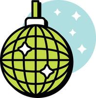 Disco Ball Party Circle Color Outline Icons Packs and Illustrations vector