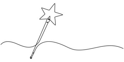 Magic wand linear drawn continuous icon vector