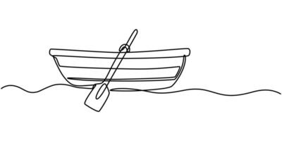 Continuous one single minimal line drawing sailing vector