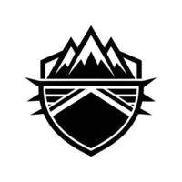 Mountain Shield Adventure Badge Icon vector
