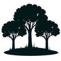 Trees Silhouette Illustration Forest Landscape Design With Natural Elements vector