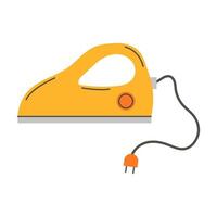 Iron with cord and plug. Household appliance icon. illustration. vector