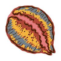 a colorful, hand drawn illustration of a shell vector