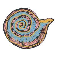 a colorful snail on a white background vector