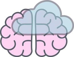 Simple Brain Fog Illustration with Cloudy Head Concept vector