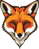 A fox head with a big, angry face vector