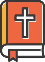 A bible with a cross on it vector