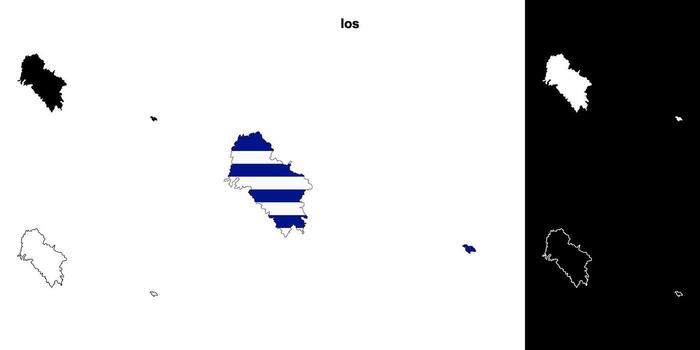 ios blanco contorno mapa conjunto vector