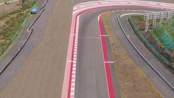 High-angle view of a race circuit with sharp turns, Lombok, Indonesia video