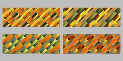 Geometrical gradient diagonal stripe pattern banner background set vector