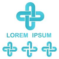 Cyan cycle icon design template set vector
