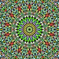 Abstract oriental psychedelic dynamic flower mosaic background design vector