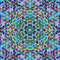 Abstract geometrical dynamic circular tiled triangle mosaic background vector