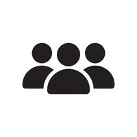 Group of Three People Editable Illustration isolated on a white background perfect for teamwork and collaboration design vector