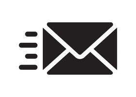 Email or Message Icon with Motion Lines Representing Fast Delivery Editable Illustration isolated on a white background vector