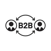 B2B business transaction flow with two people exchanging ideas Editable Illustration isolated on a white background vector