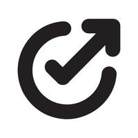 Upward Arrow with Check Mark Icon Representing Progress and Success Editable Illustration isolated on a white background vector