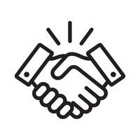 Handshake Icon Symbolizing Agreement and Partnership Editable Illustration isolated on a white background vector