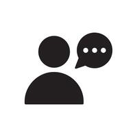 Person with Speech Bubble Editable Illustration isolated on a white background perfect for communication and conversation design vector