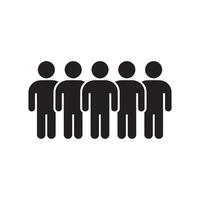 Group of Five People Editable Illustration isolated on a white background perfect for teamwork and collaboration design vector