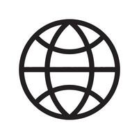 Globe Icon Representing Global Connectivity and the Internet Editable Illustration isolated on a white background vector