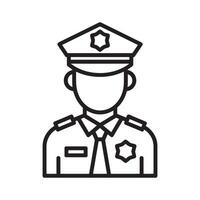 Police Officer Icon Editable Illustration isolated on a white background, suitable for law enforcement, security, and professional design projects vector