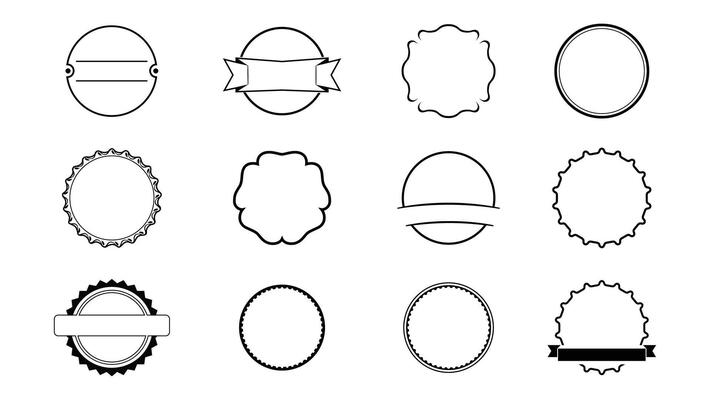 Set of Decorative Circular Shape Logo Designs