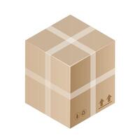 A cardboard box with an arrow pointing up vector