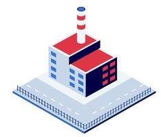 An illustration of a factory building with a chimney vector