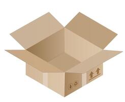 An open cardboard box on a white background vector