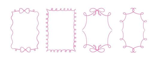 Hand drawn vintage minimalistic frames. Retro frames for invitations, cards and different designs. vector