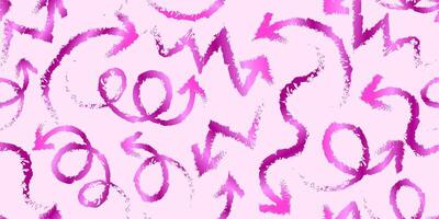 seamless pattern with pink gradient brush arrows on light background abstract hand drawn artistic texture for feminine design, textile, prints and wrapping vector