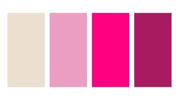 Champagne, Hot Pink, Fuchsia, Pink color palette. Set of bright color palette combination in rgb hex. Color palette for ui ux design. Abstract illustration for your graphic design, banner, poster vector