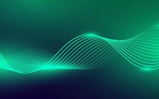 Abstract Wave, Line Particle Technology Background.Green gradations, bright color, Trendy.abstract background. illustration vector