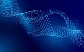 Abstract Wave, Line Particle Technology Background.Dark blue and bright blue,Trendy.abstract background. illustration vector